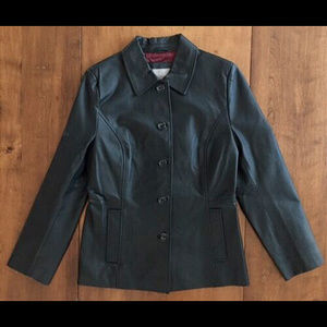 CROFT AND BARROW LEATHER JACKET Lined BLACK M